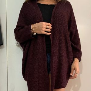 Cotton On maroon layered cardigan (wear 2 ways!)